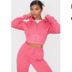 Pretty little thing hot pink jogger and hoodie set